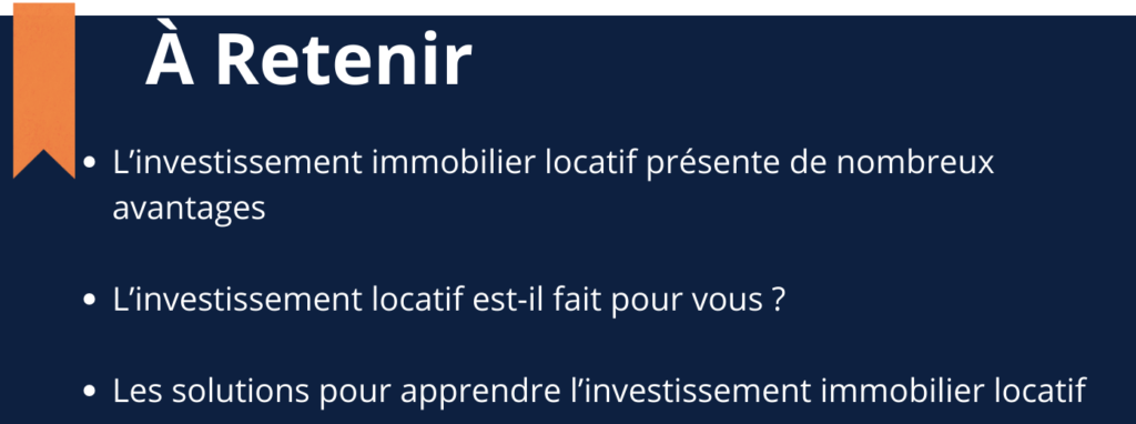 Bloc À Retenir Article "L'investissement immobilier locatif"